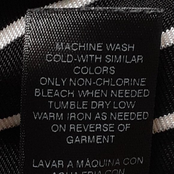 Chico's Travelers Diagonal Stripe Asymmetrical Hem Tunic Black Size 3/Size XL - Picture 7 of 9